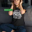 Load image into Gallery viewer, Just A Good Mom with a Hood Playlist T-Shirt