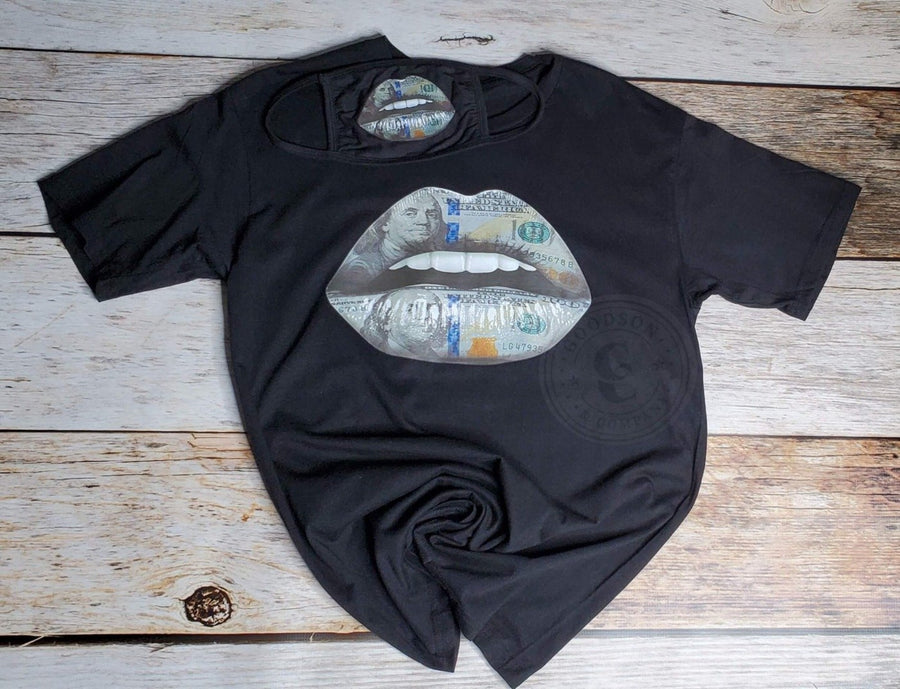 Money Lips T-Shirt with Standard Adult Mask