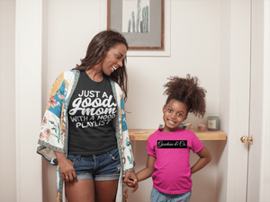 Just A Good Mom with a Hood Playlist T-Shirt